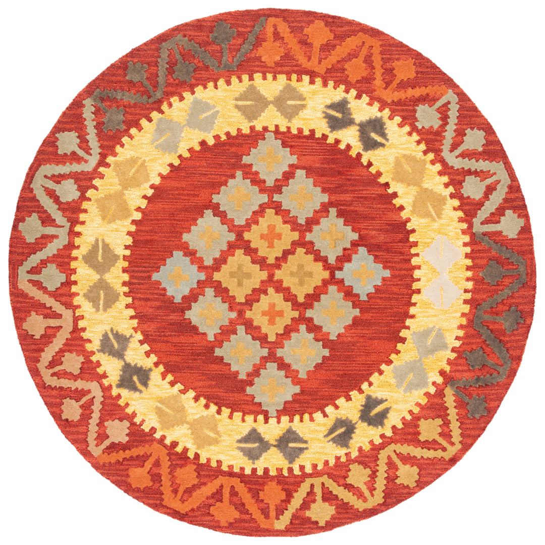 SAFAVIEH Aspen Collection APN403Q Handmade Red / Gold Rug Image 4