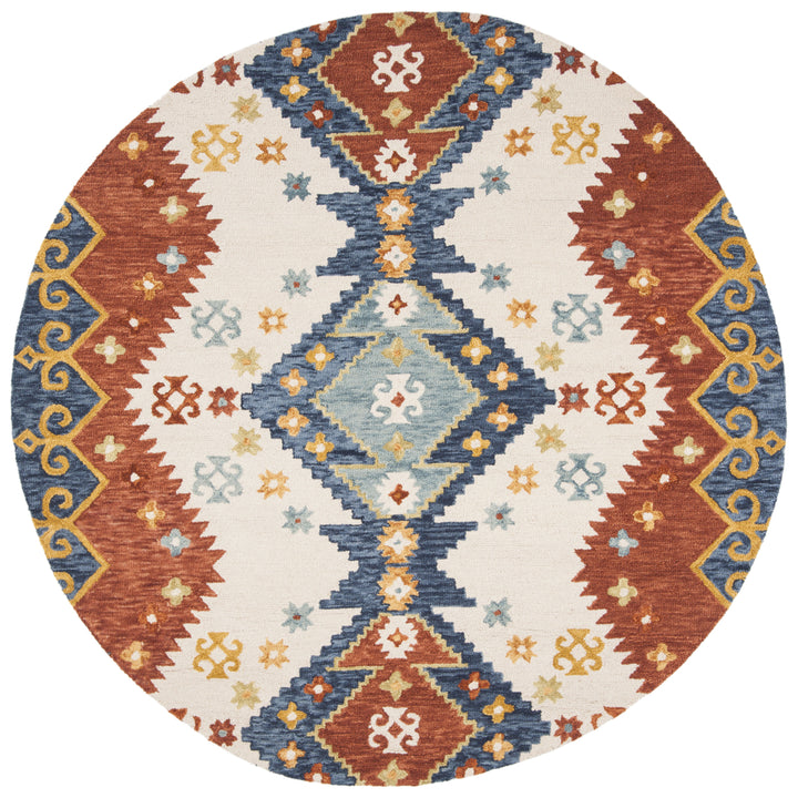 SAFAVIEH Aspen APN401A Handmade Ivory / Blue Rug Image 6