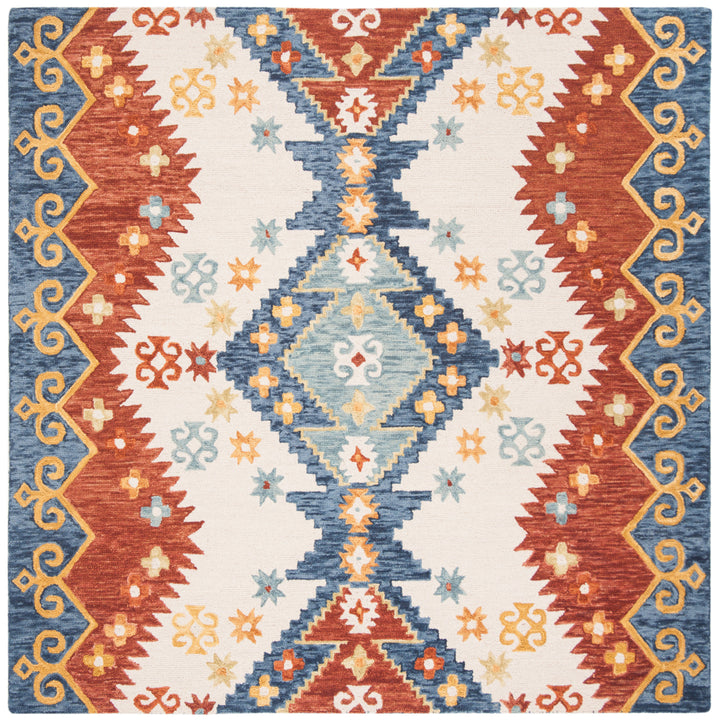 SAFAVIEH Aspen APN401A Handmade Ivory / Blue Rug Image 7