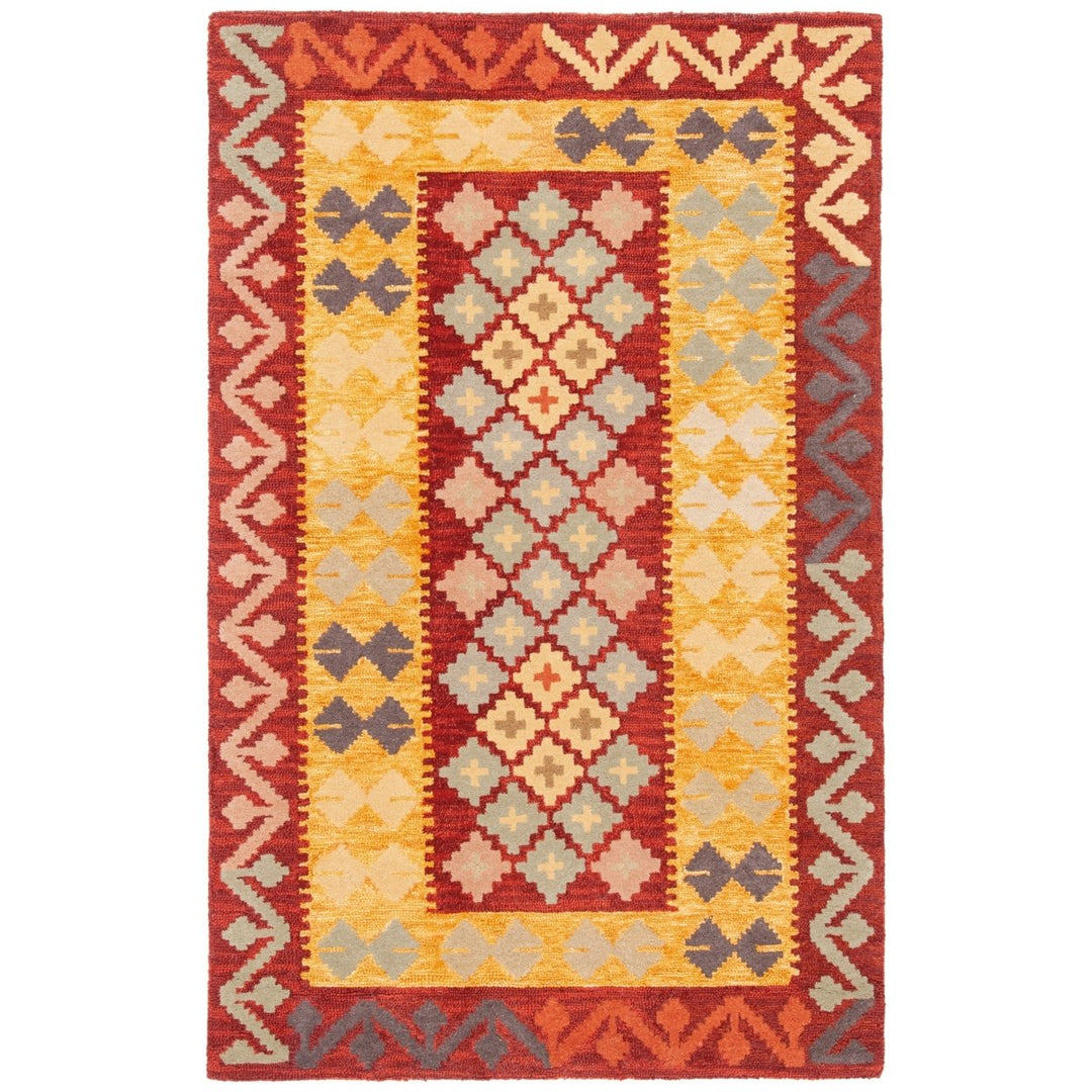 SAFAVIEH Aspen Collection APN403Q Handmade Red / Gold Rug Image 1