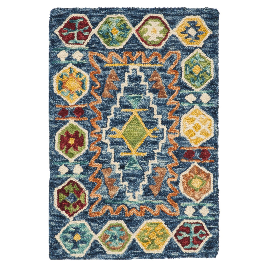 SAFAVIEH Aspen Collection APN501A Handmade Navy/Gold Rug Image 3