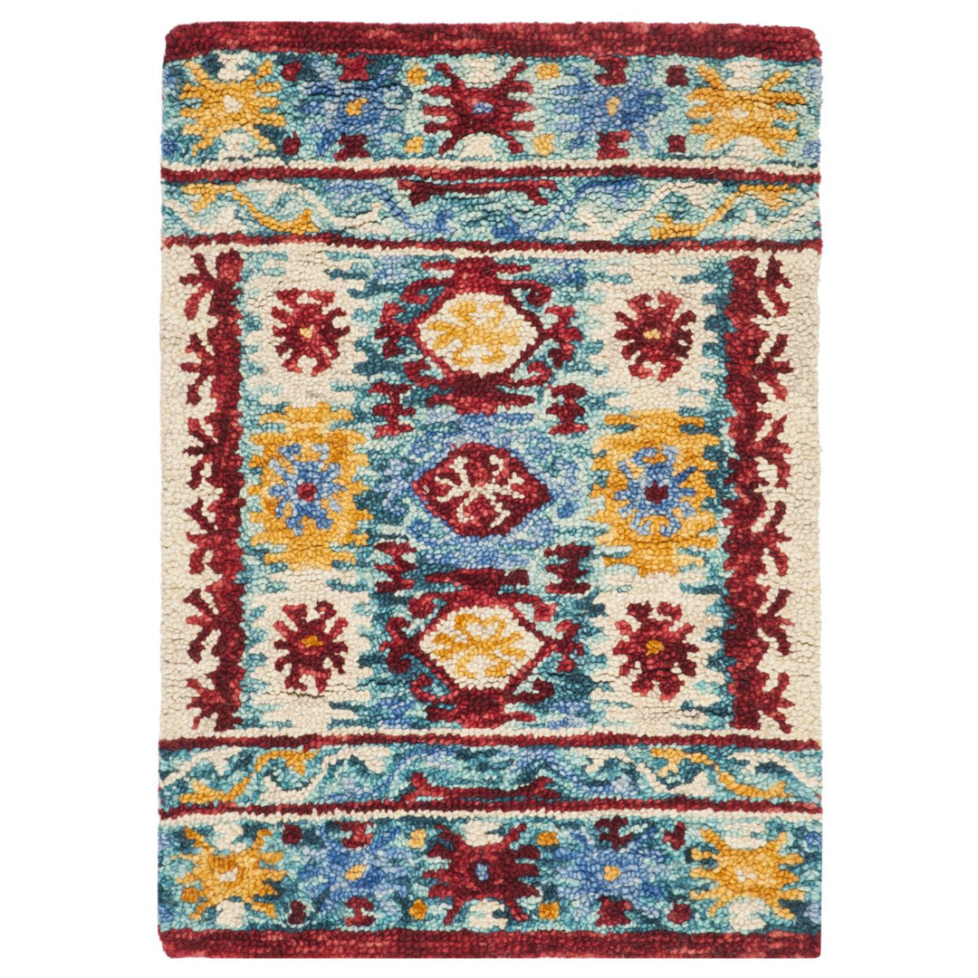 SAFAVIEH Aspen Collection APN505A Handmade Blue / Red Rug Image 1