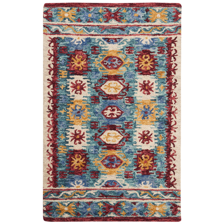 SAFAVIEH Aspen Collection APN505A Handmade Blue / Red Rug Image 9