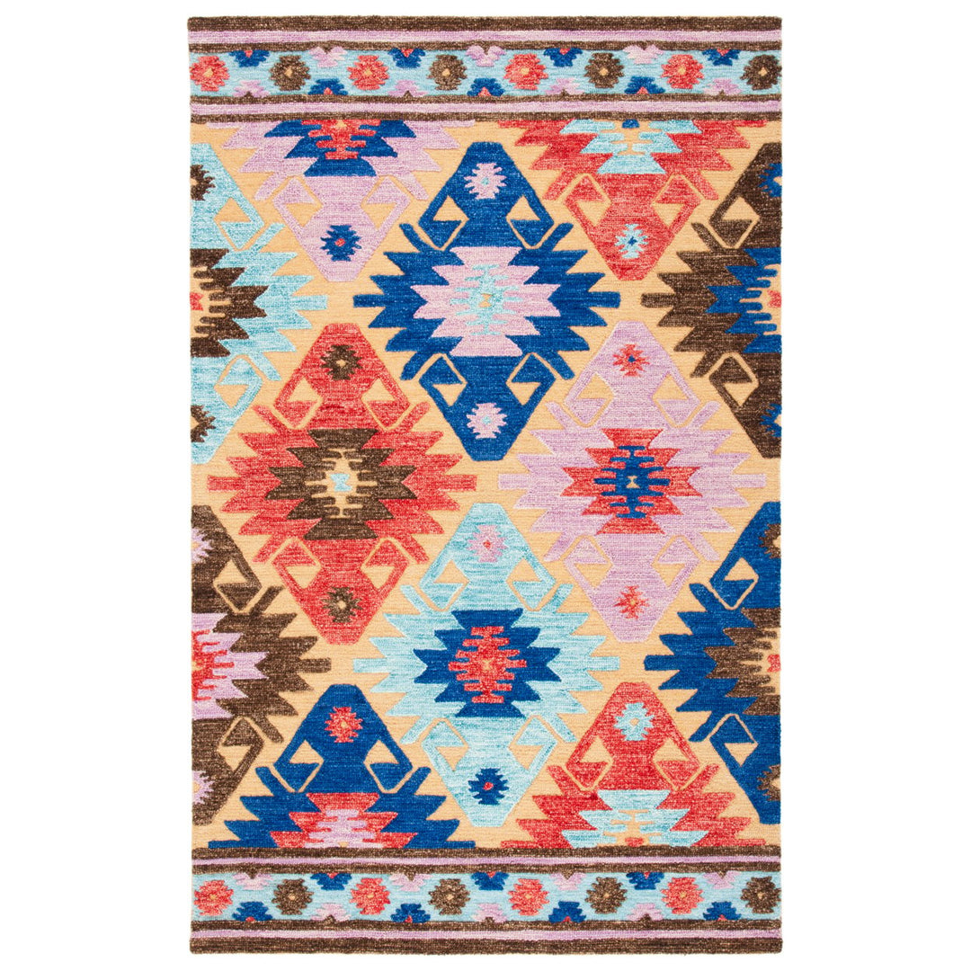 SAFAVIEH Aspen Collection APN452D Handmade Gold/Blue Rug Image 10