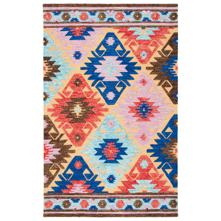 SAFAVIEH Aspen Collection APN452D Handmade Gold/Blue Rug Image 1