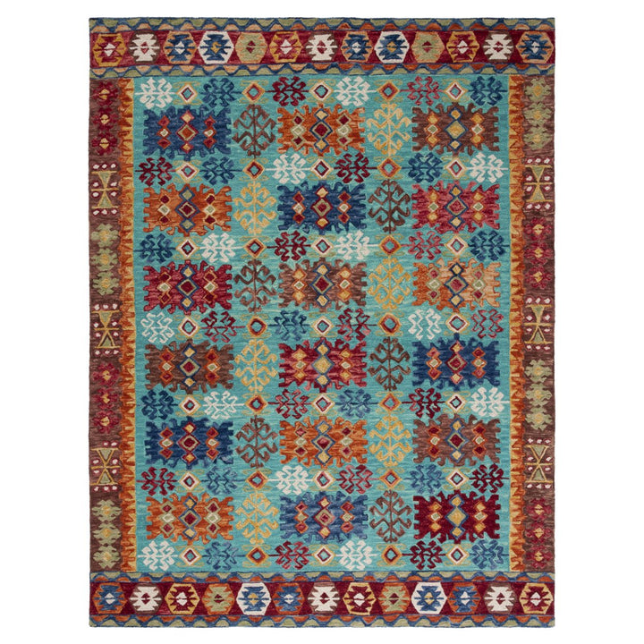 SAFAVIEH Aspen Collection APN503A Handmade Blue / Red Rug Image 1