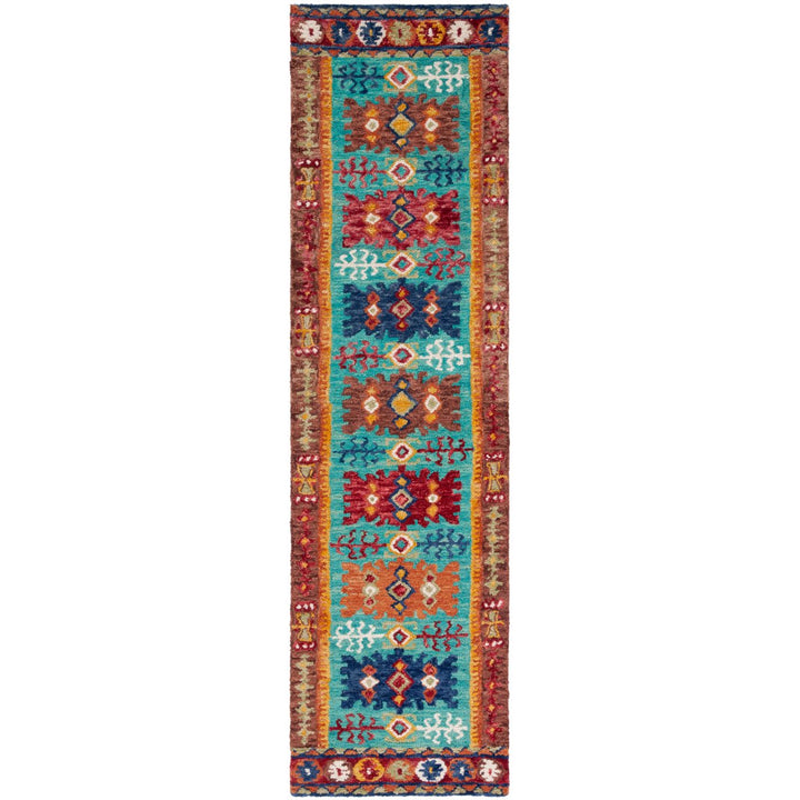 SAFAVIEH Aspen Collection APN503A Handmade Blue / Red Rug Image 3