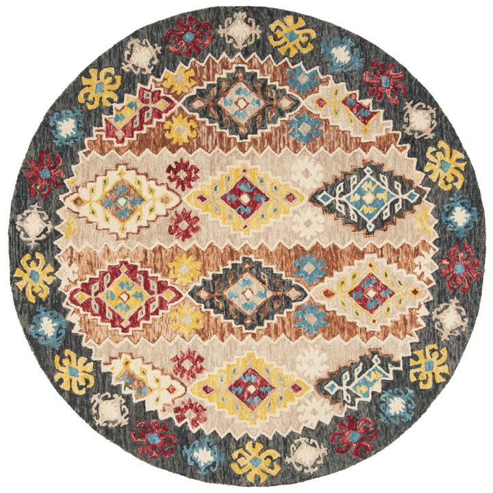 SAFAVIEH Aspen APN508B Handmade Beige / Charcoal Rug Image 4