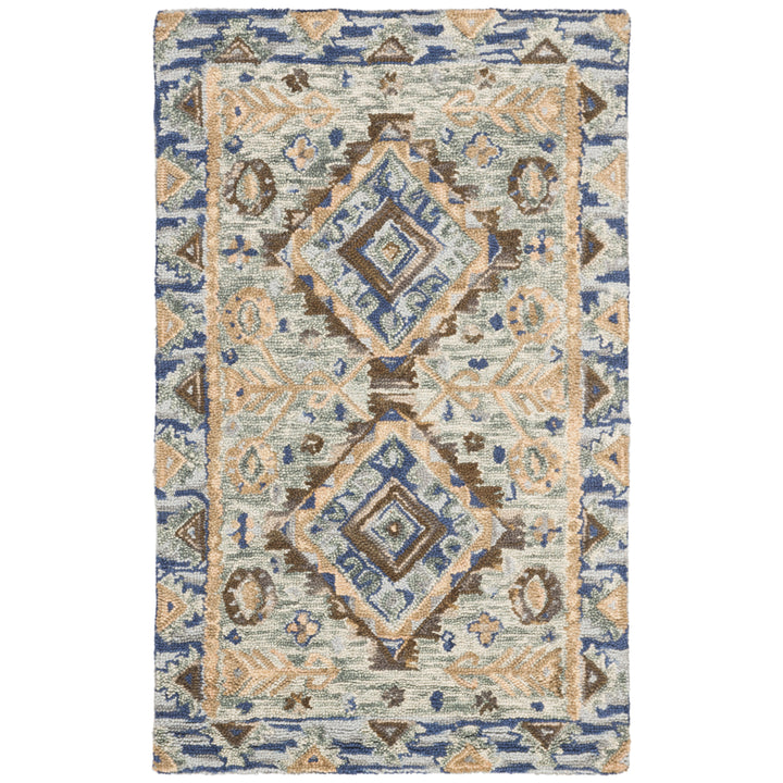 SAFAVIEH Aspen APN504A Handmade Blue / Beige Rug Image 5