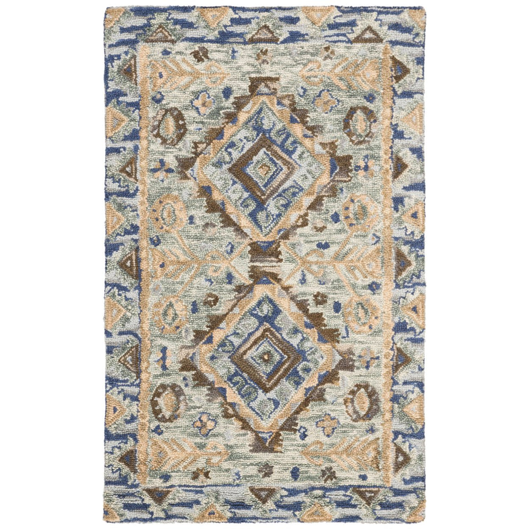 SAFAVIEH Aspen APN504A Handmade Blue / Beige Rug Image 1