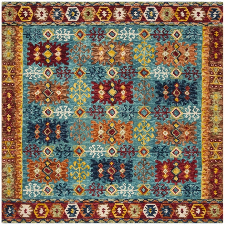 SAFAVIEH Aspen Collection APN503A Handmade Blue / Red Rug Image 6