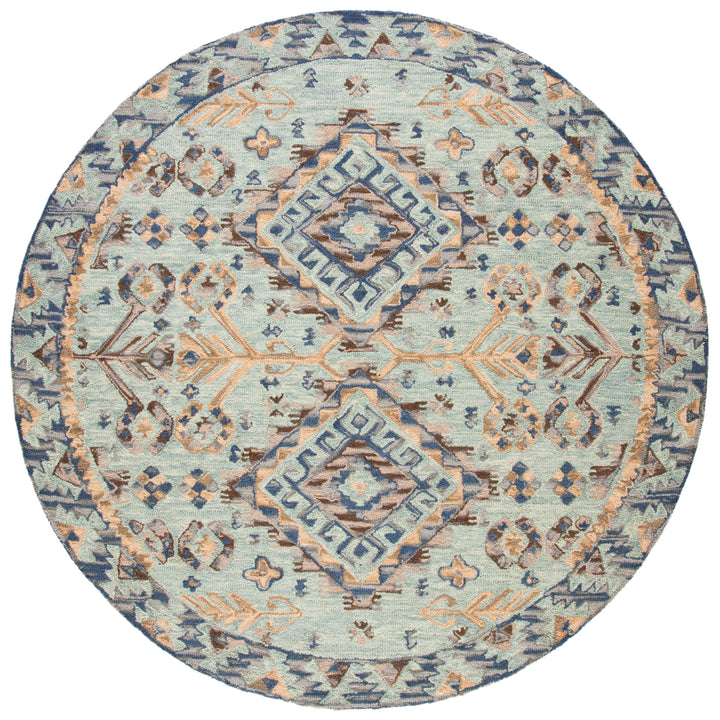 SAFAVIEH Aspen APN504A Handmade Blue / Beige Rug Image 6