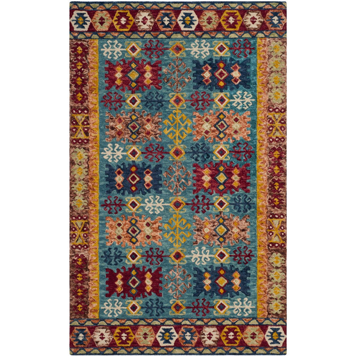 SAFAVIEH Aspen Collection APN503A Handmade Blue / Red Rug Image 7