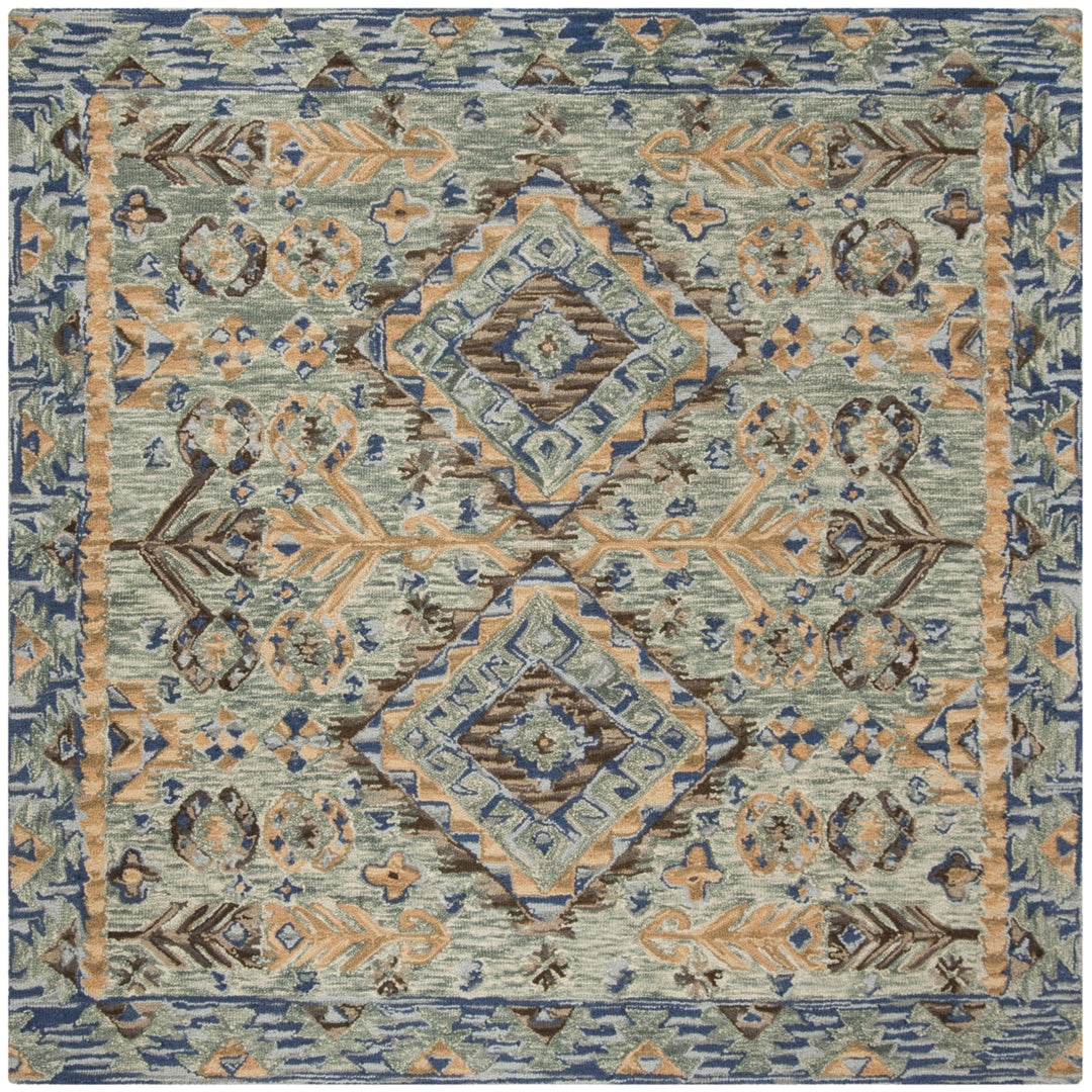 SAFAVIEH Aspen APN504A Handmade Blue / Beige Rug Image 7