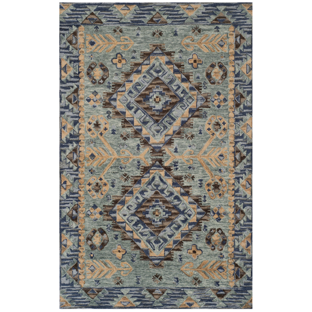 SAFAVIEH Aspen APN504A Handmade Blue / Beige Rug Image 8