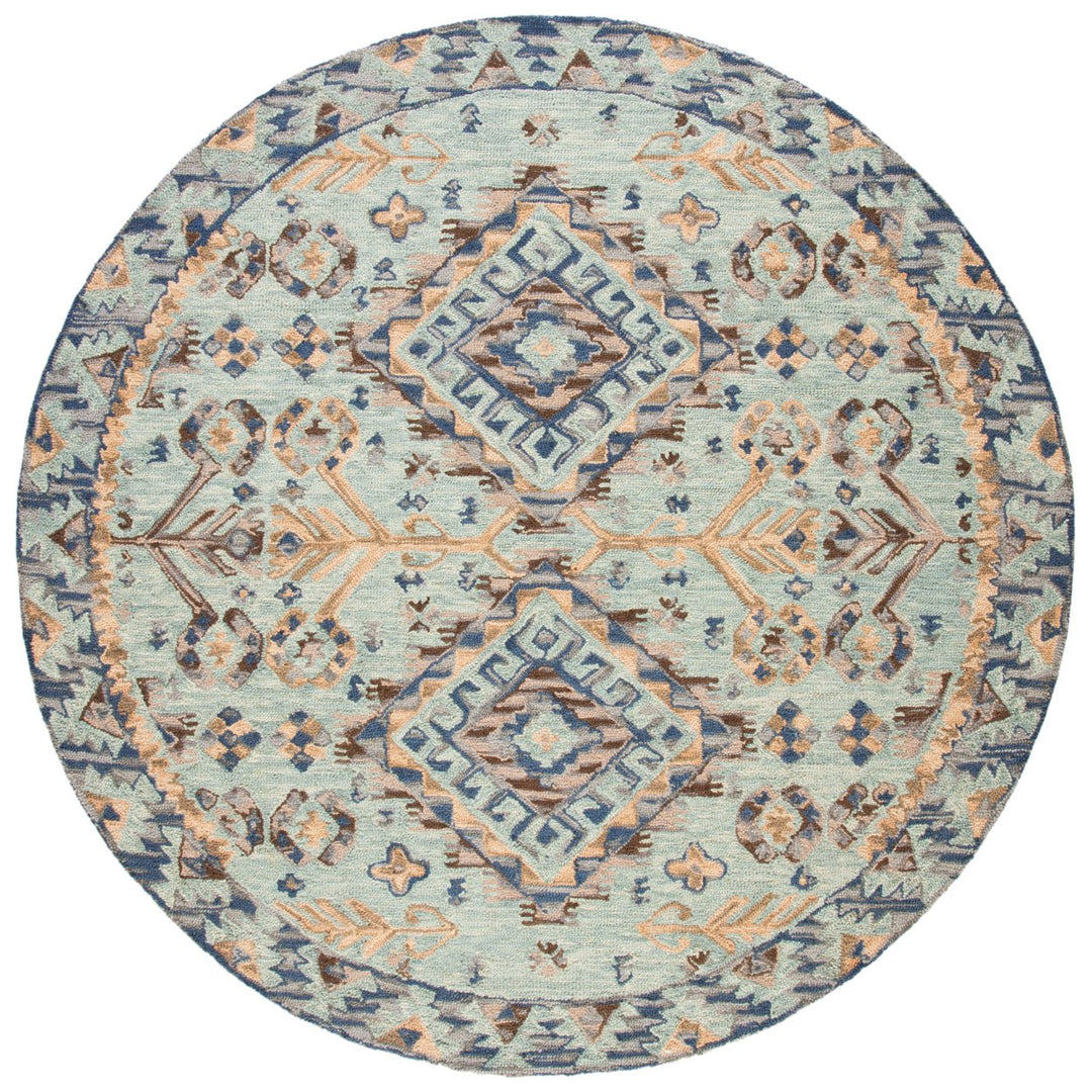 SAFAVIEH Aspen APN504A Handmade Blue / Beige Rug Image 9