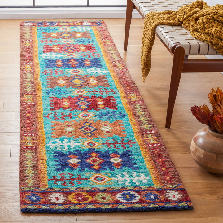 SAFAVIEH Aspen Collection APN503A Handmade Blue / Red Rug Image 11