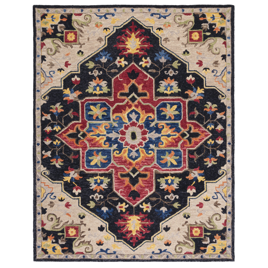 SAFAVIEH Aspen APN511H Handmade Charcoal / Cream Rug Image 1