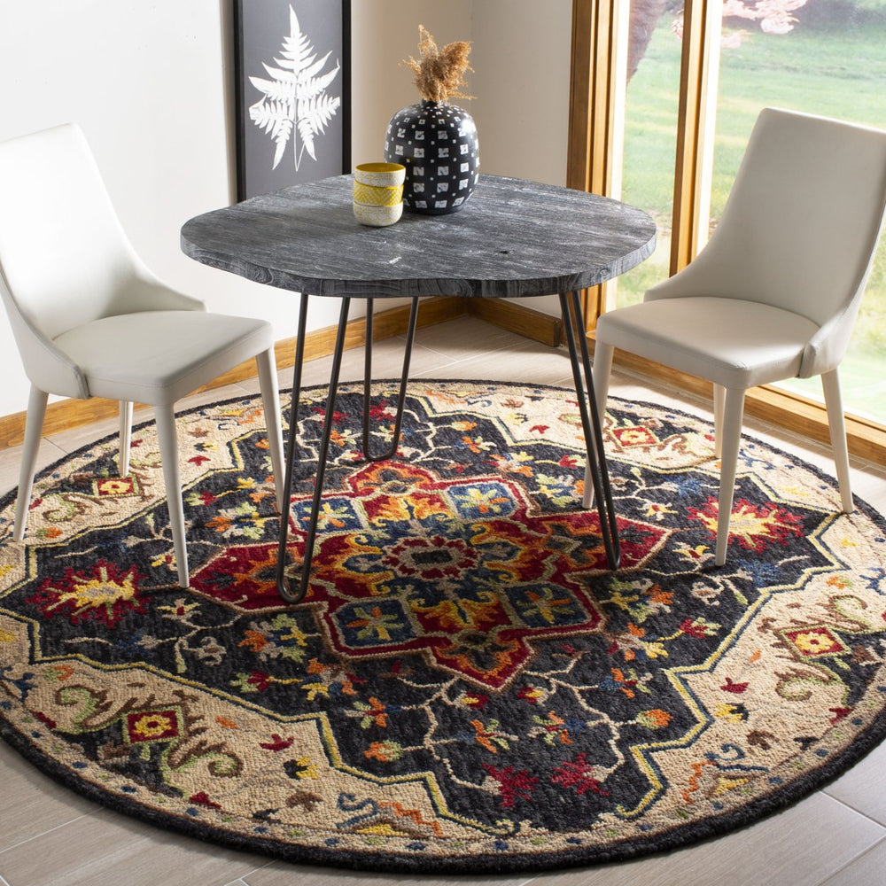 SAFAVIEH Aspen APN511H Handmade Charcoal / Cream Rug Image 2