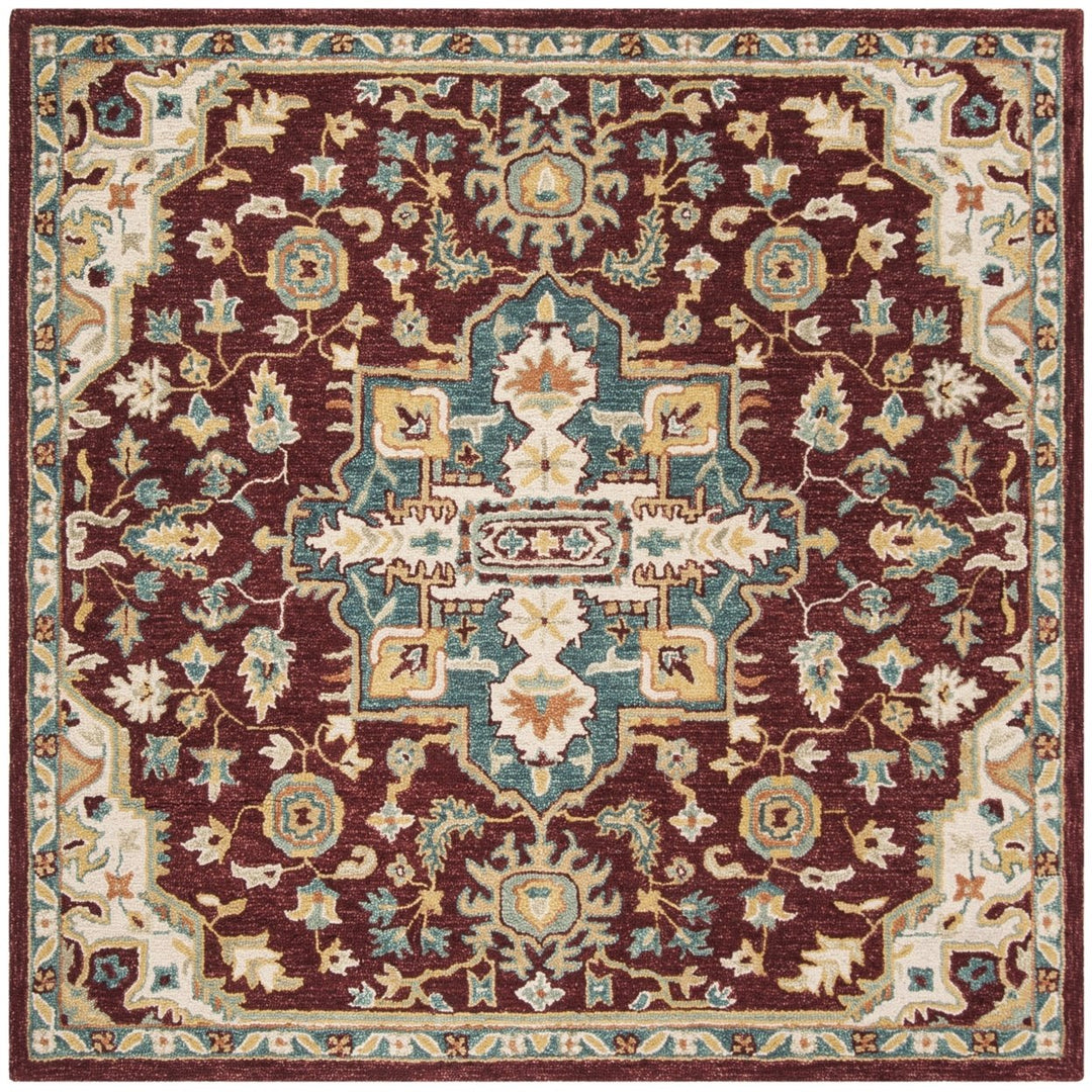 SAFAVIEH Aspen Collection APN507A Handmade Red / Blue Rug Image 1