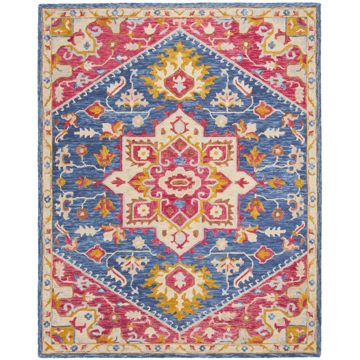 SAFAVIEH Aspen APN513N Handmade Navy / Fuchsia Rug Image 1