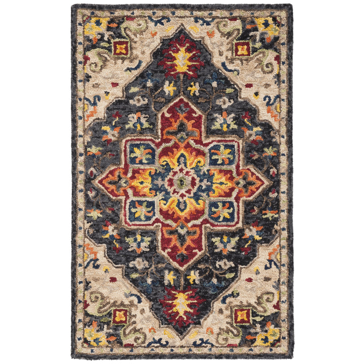 SAFAVIEH Aspen APN511H Handmade Charcoal / Cream Rug Image 9