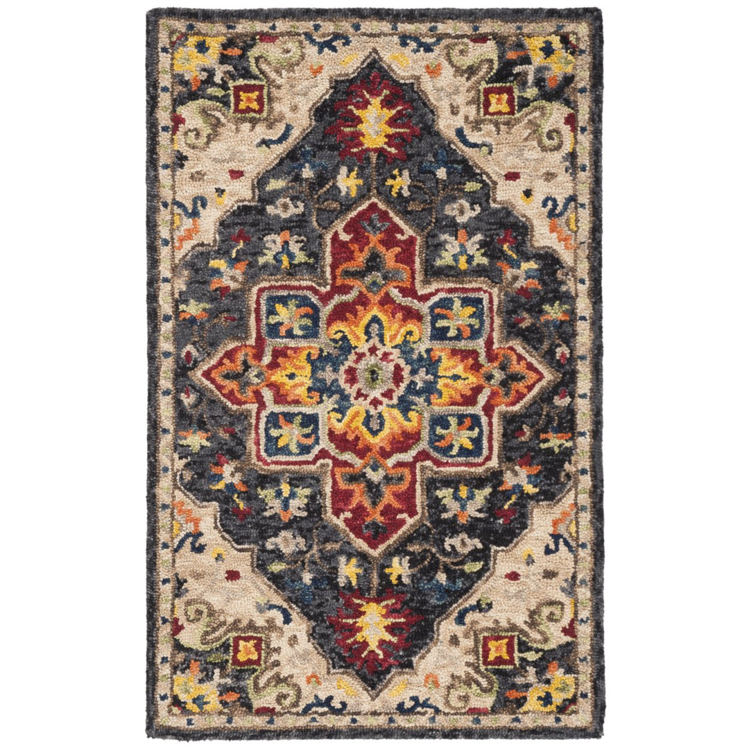 SAFAVIEH Aspen APN511H Handmade Charcoal / Cream Rug Image 1