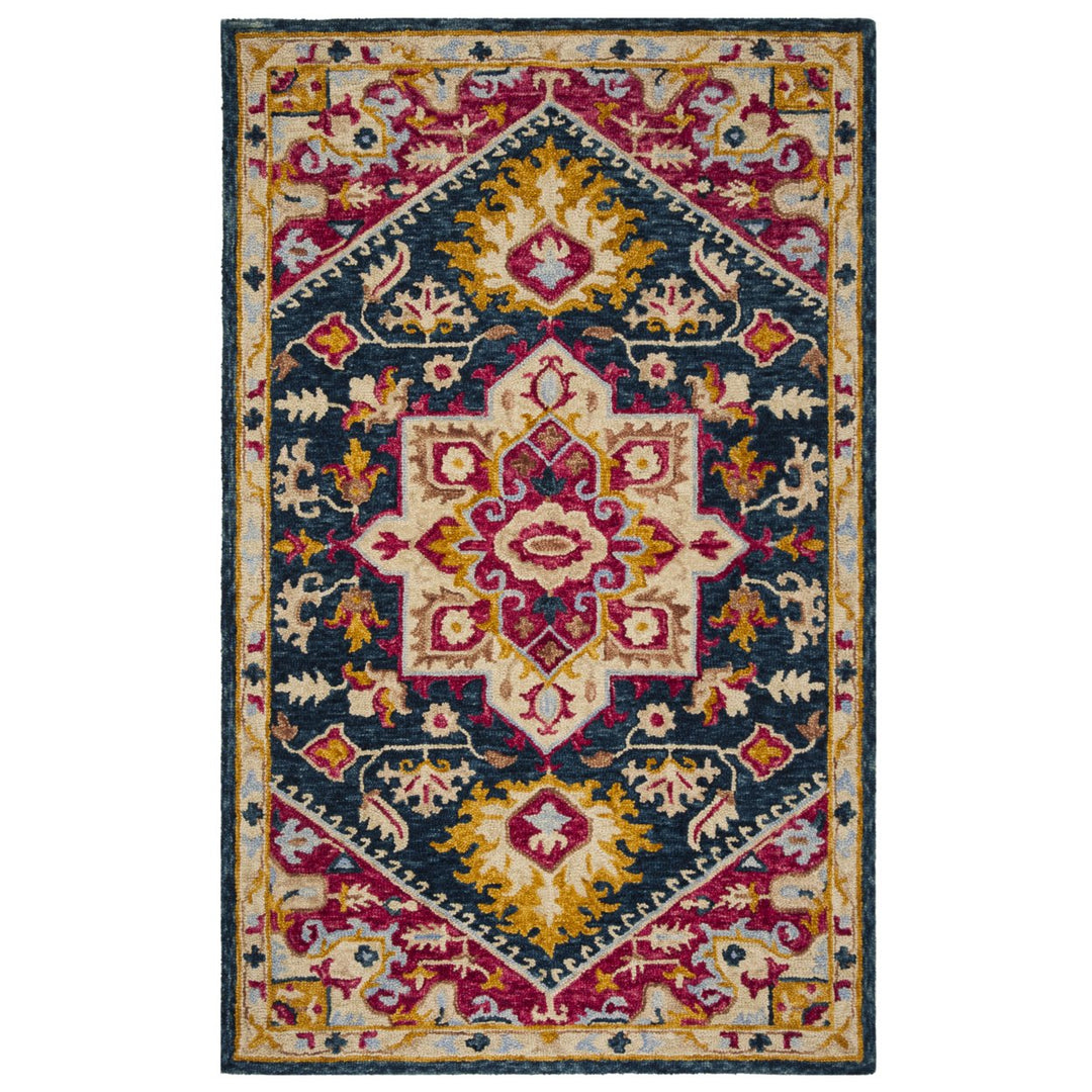 SAFAVIEH Aspen APN513N Handmade Navy / Fuchsia Rug Image 6