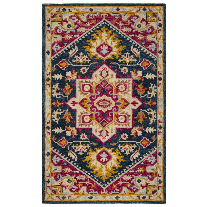 SAFAVIEH Aspen APN513N Handmade Navy / Fuchsia Rug Image 6