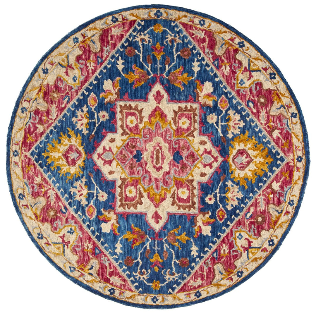 SAFAVIEH Aspen APN513N Handmade Navy / Fuchsia Rug Image 7