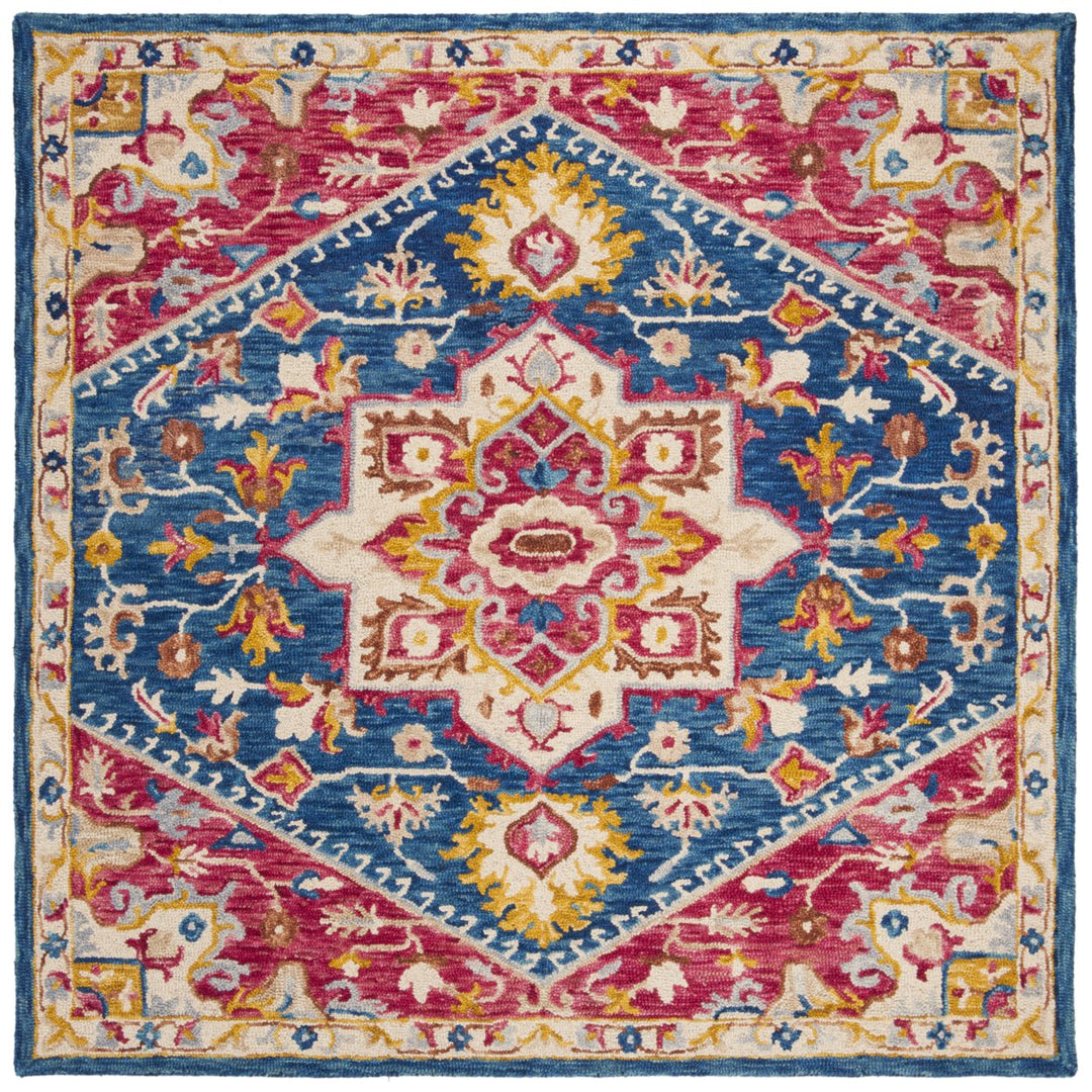 SAFAVIEH Aspen APN513N Handmade Navy / Fuchsia Rug Image 8