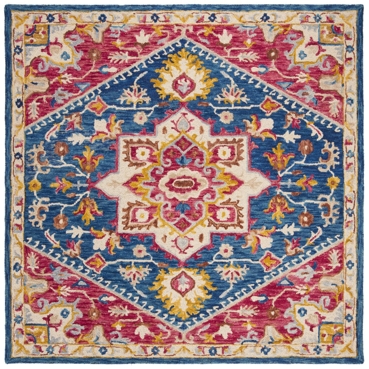 SAFAVIEH Aspen APN513N Handmade Navy / Fuchsia Rug Image 1