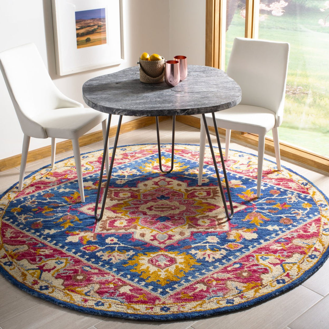 SAFAVIEH Aspen APN513N Handmade Navy / Fuchsia Rug Image 11