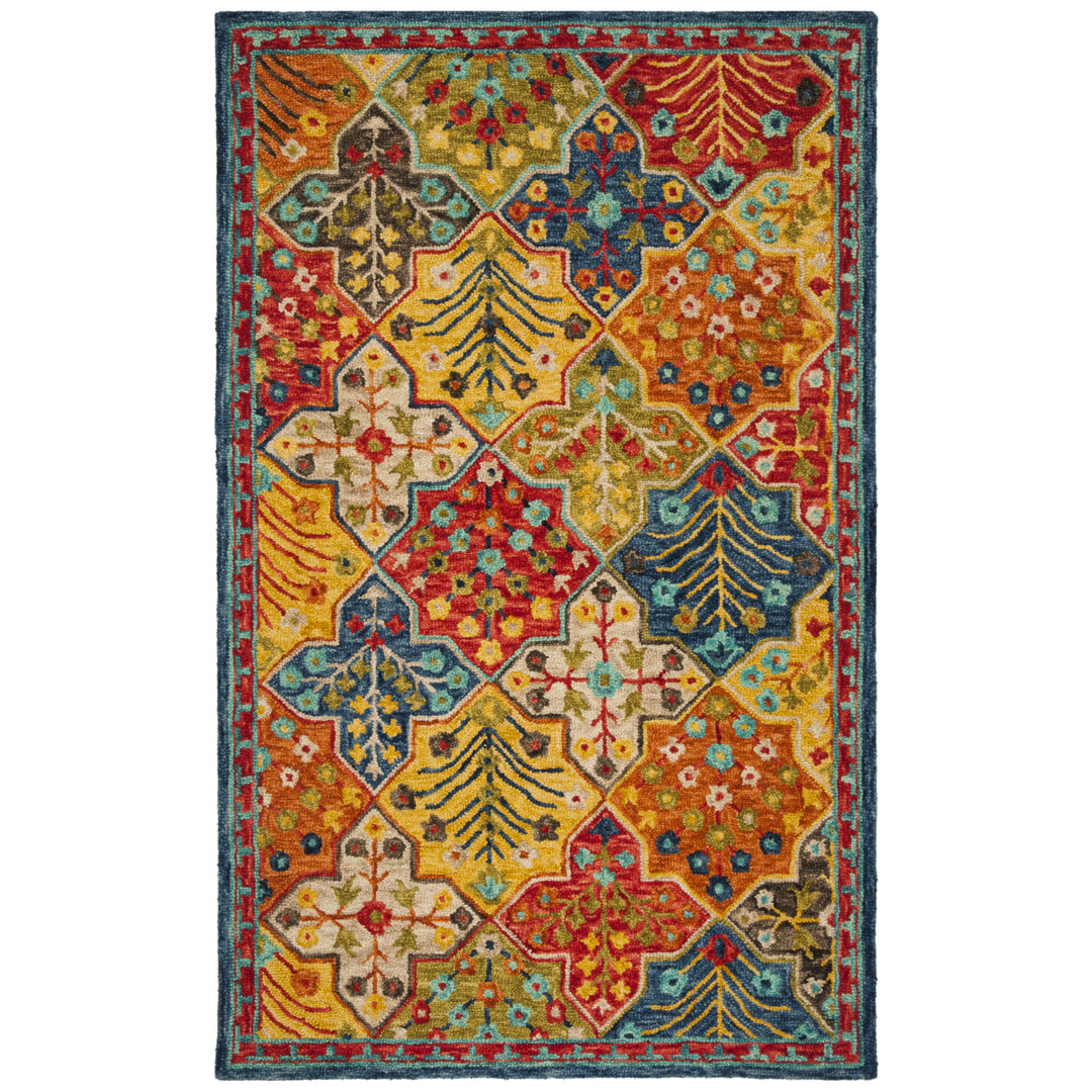 SAFAVIEH Aspen APN514M Handmade Blue / Orange Rug Image 7