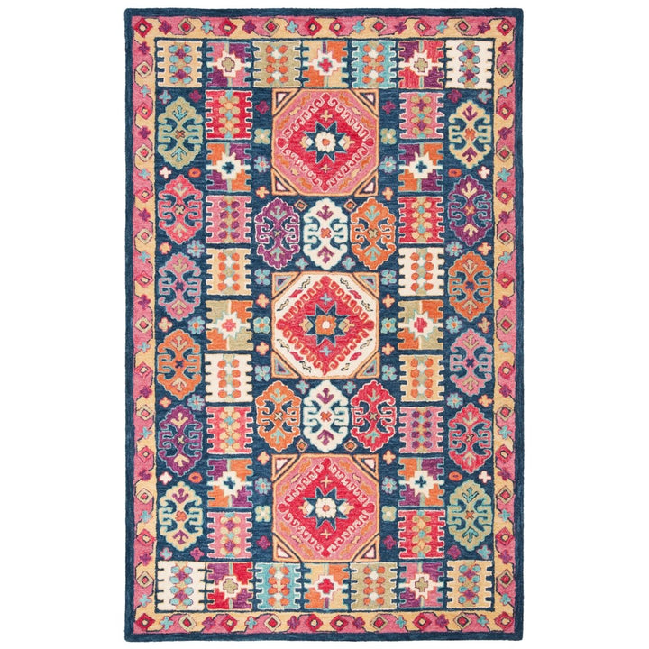 SAFAVIEH Aspen Collection APN518M Handmade Blue / Red Rug Image 1