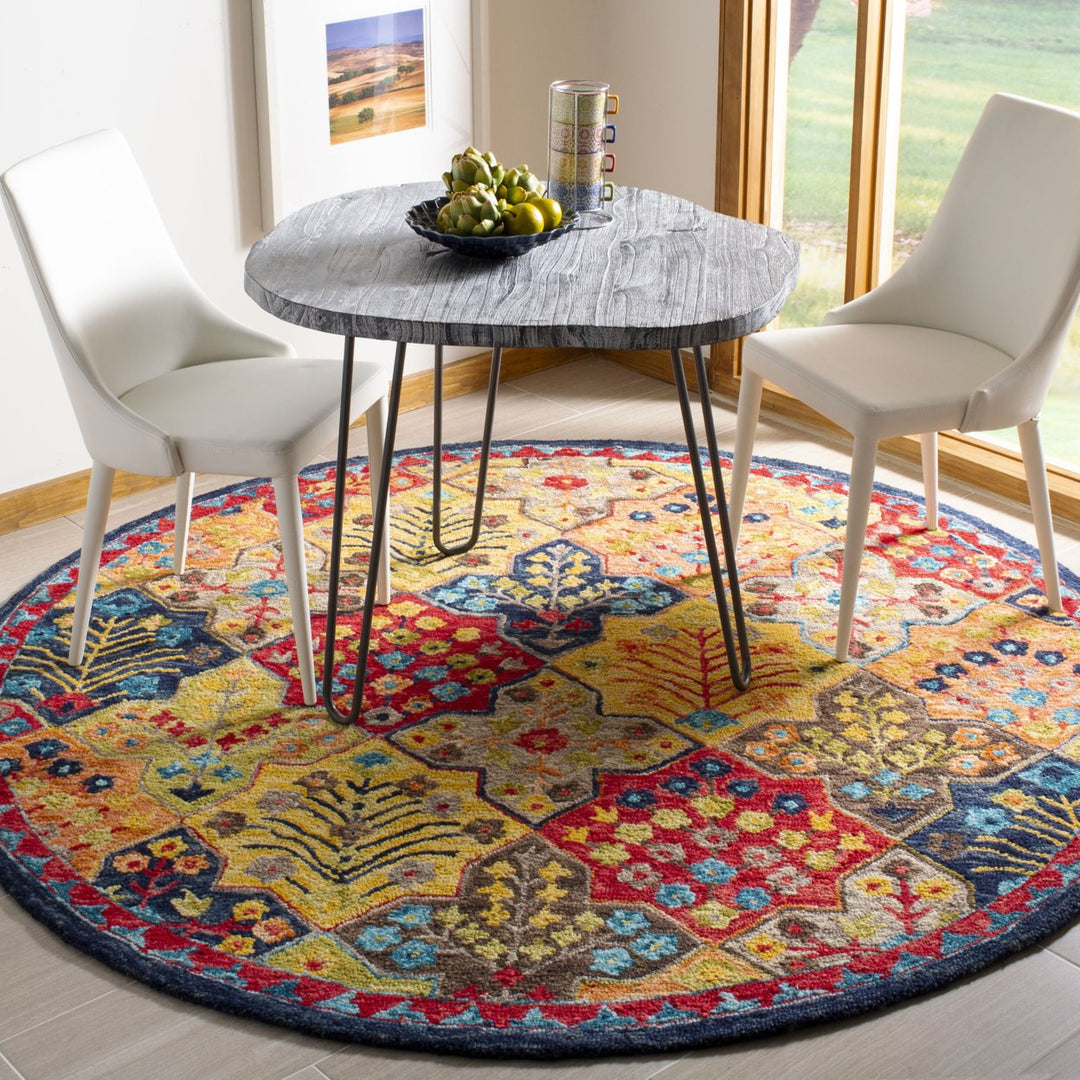 SAFAVIEH Aspen APN514M Handmade Blue / Orange Rug Image 10