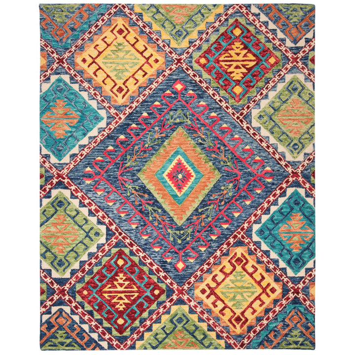 SAFAVIEH Aspen APN516M Handmade Blue / Multi Rug Image 1