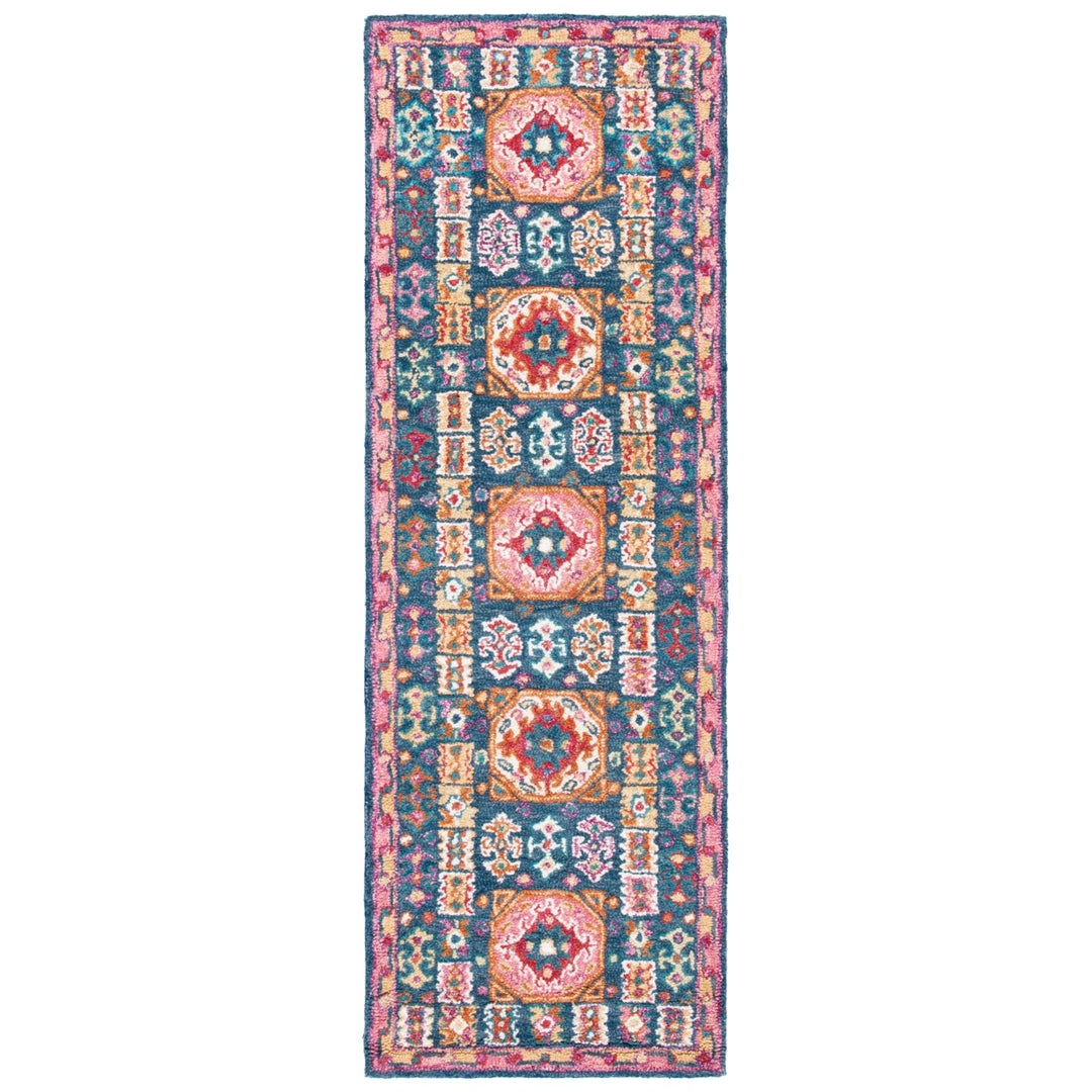 SAFAVIEH Aspen Collection APN518M Handmade Blue / Red Rug Image 1