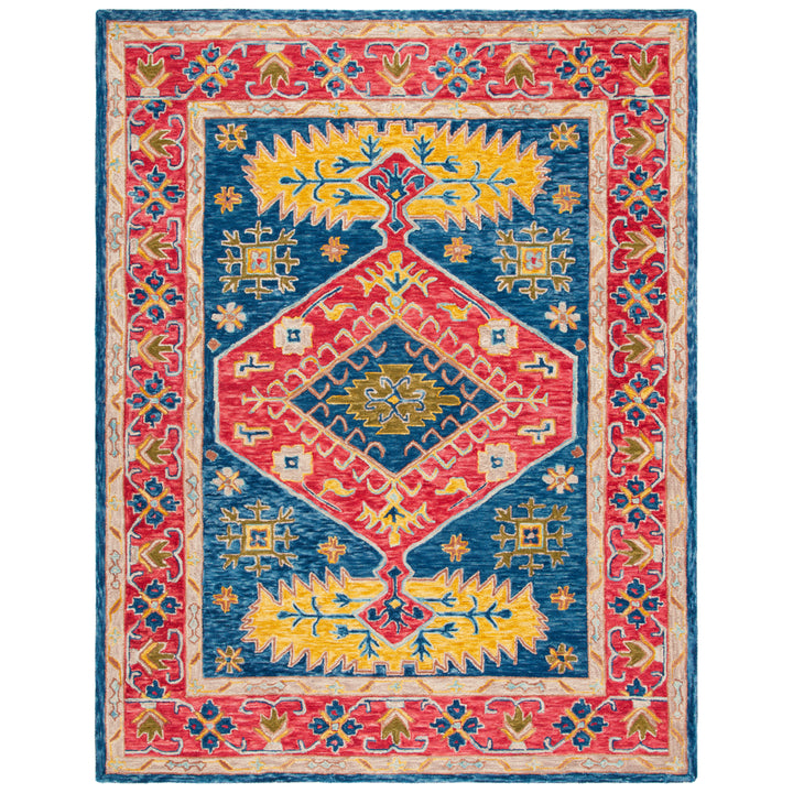 SAFAVIEH Aspen Collection APN523Q Handmade Red / Blue Rug Image 1