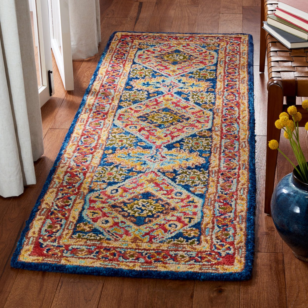 SAFAVIEH Aspen Collection APN523Q Handmade Red / Blue Rug Image 2