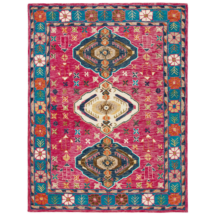 SAFAVIEH Aspen Collection APN527Q Handmade Red / Blue Rug Image 1