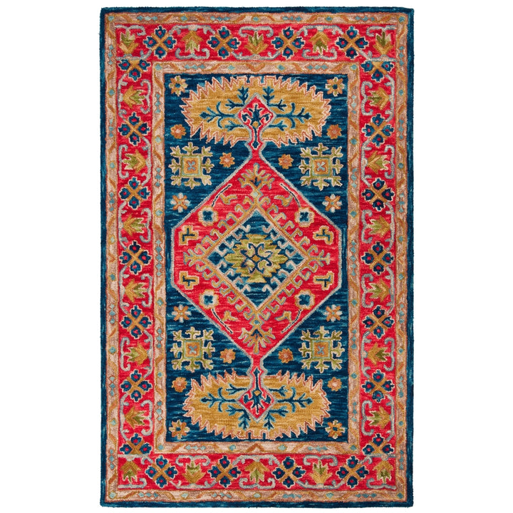 SAFAVIEH Aspen Collection APN523Q Handmade Red / Blue Rug Image 7