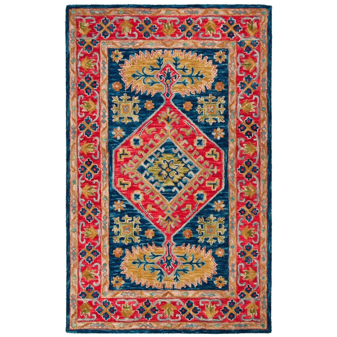 SAFAVIEH Aspen Collection APN523Q Handmade Red / Blue Rug Image 1