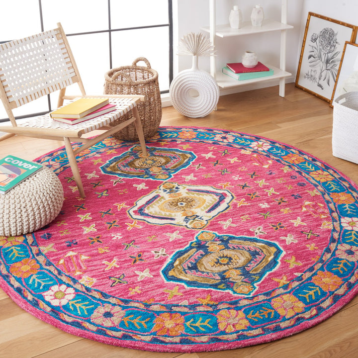 SAFAVIEH Aspen Collection APN527Q Handmade Red / Blue Rug Image 2