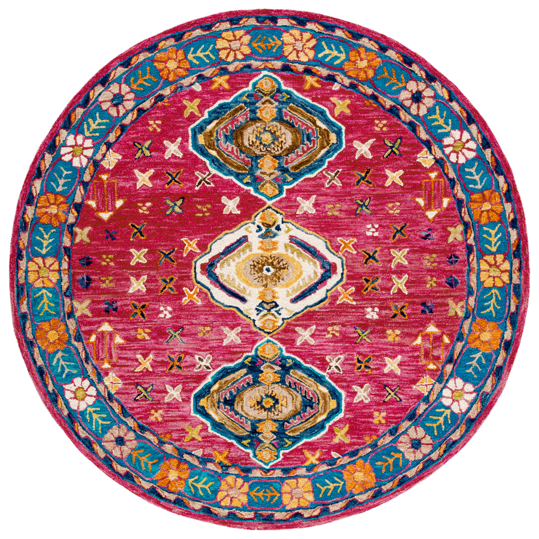 SAFAVIEH Aspen Collection APN527Q Handmade Red / Blue Rug Image 4