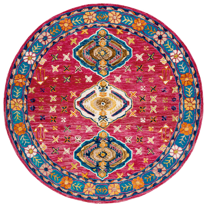 SAFAVIEH Aspen Collection APN527Q Handmade Red / Blue Rug Image 4