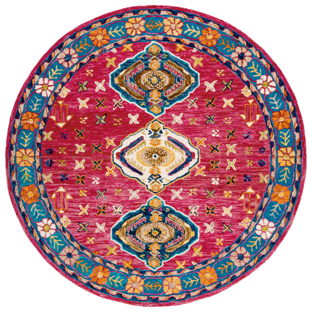 SAFAVIEH Aspen Collection APN527Q Handmade Red / Blue Rug Image 1