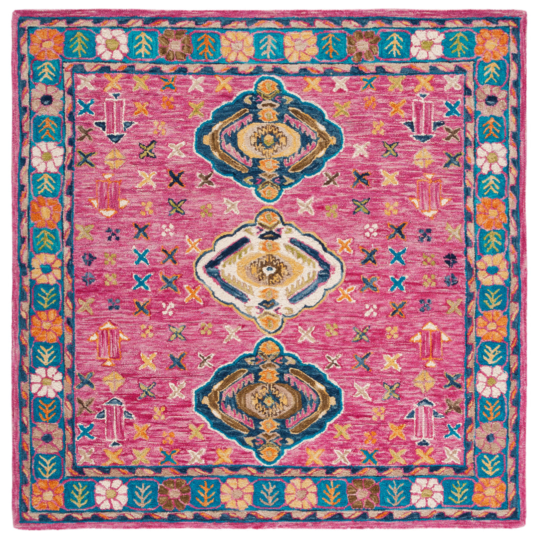 SAFAVIEH Aspen Collection APN527Q Handmade Red / Blue Rug Image 6