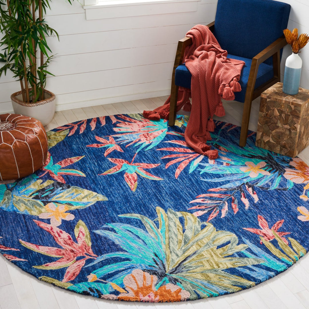 SAFAVIEH Aspen Collection APN524N Handmade Blue/Pink Rug Image 8