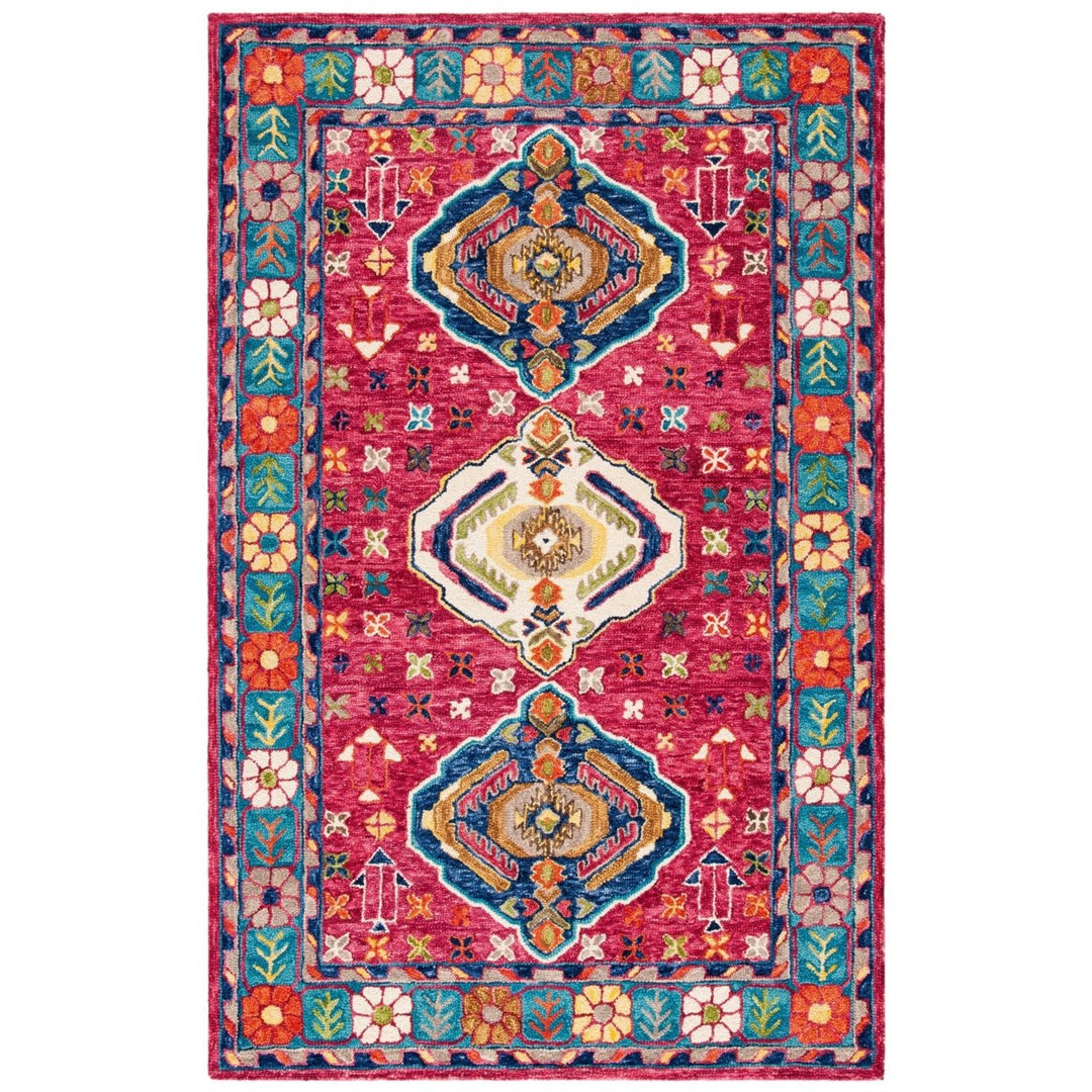 SAFAVIEH Aspen Collection APN527Q Handmade Red / Blue Rug Image 10